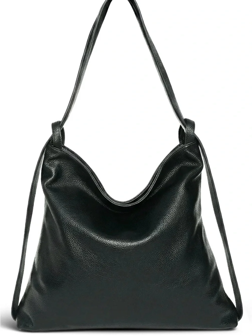Vellatini Black Leather Hobo Bag with Comfortable Shoulder Straps
